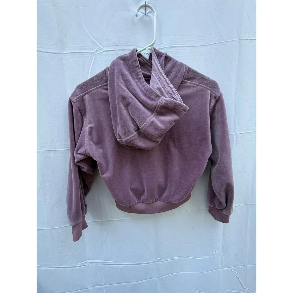 Nike Womens Velour Cropped Hoodie Mauve Purple Embroidered Logo Small